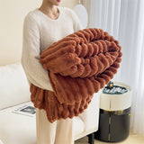Rabbit fur fluffy blanket - multi-functional nap mat