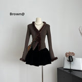 French Style Fluffy Long Sleeve Knitted Sweater