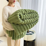Rabbit fur fluffy blanket - multi-functional nap mat