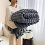 Rabbit fur fluffy blanket - multi-functional nap mat