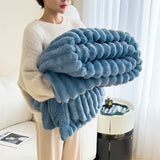 Rabbit fur fluffy blanket - multi-functional nap mat