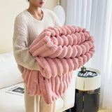 Rabbit fur fluffy blanket - multi-functional nap mat