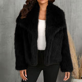 Short and fashionable fox fur coat, fluffy and plush women's clothing