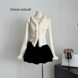 French Style Fluffy Long Sleeve Knitted Sweater