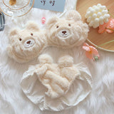 Fluffy Teddy Bra & Panty Set -Soft & Cozy Aesthetic Wear