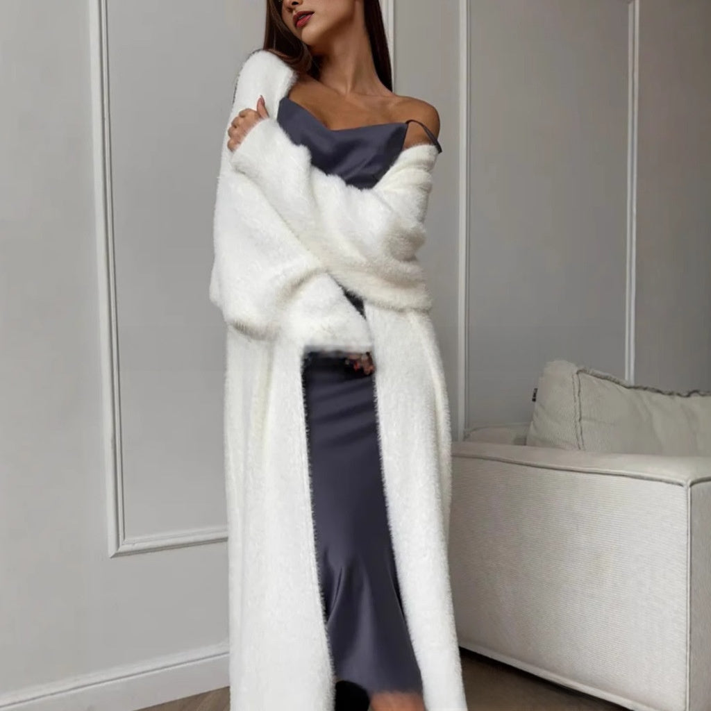 Women's Fluffy Long Cardigan Sweater