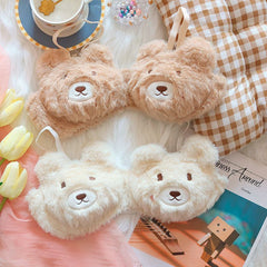 Fluffy Teddy Bra & Panty Set -Soft & Cozy Aesthetic Wear